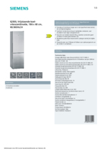 Product informatie SIEMENS koelkast rvs-look KG36EALCA