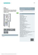 Product informatie SIEMENS koelkast rvs/look KG36NNL30