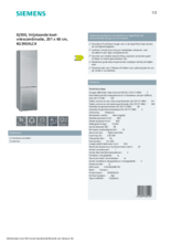 Product informatie SIEMENS koelkast rvs-look KG39EALCA