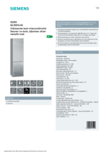 Product informatie SIEMENS koelkast rvs/look KG39EVL4A