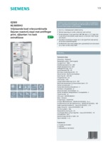 Product informatie SIEMENS koelkast rvs KG36EEI42