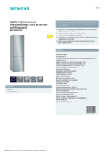 Product informatie SIEMENS koelkast rvs KG36N2IDF