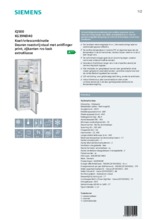 Product informatie SIEMENS koelkast rvs KG39NEI40