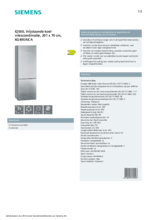 Product informatie SIEMENS koelkast rvs KG49EAICA