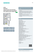 Product informatie SIEMENS koelkast rvs KG49FPI40