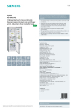 Product informatie SIEMENS koelkast rvs KG49NAI40
