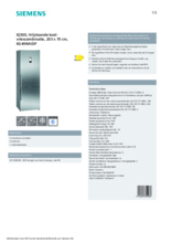 Product informatie SIEMENS koelkast rvs KG49NAIDP