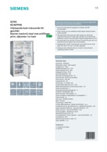 Product informatie SIEMENS koelkast rvs KG56FPI40
