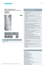 Product informatie SIEMENS koelkast rvs KG56NXI30