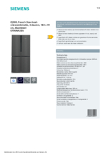 Product informatie SIEMENS koelkast side-by-side black inox-antifingerprint KF96NAXEA
