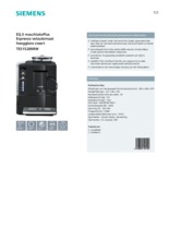 Product informatie SIEMENS koffiemachine TE515209RW
