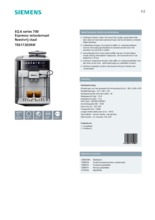 Product informatie SIEMENS koffiemachine TE617203RW