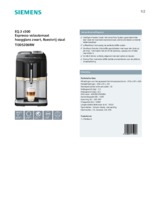 Product informatie SIEMENS koffiemachine TI305206RW