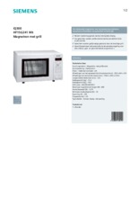 Product informatie SIEMENS magnetron met grill HF15G241