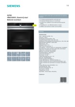 Product informatie SIEMENS oven inbouw HB633GNS1