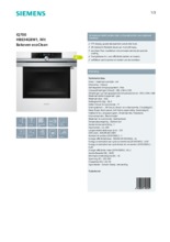 Product informatie SIEMENS oven inbouw HB634GBW1