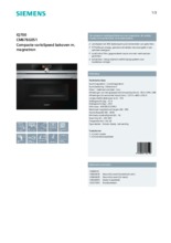 Product informatie SIEMENS oven met magnetron inbouw CM676G0S1