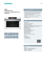 Product informatie SIEMENS oven met magnetron inbouw CM678G4W1