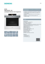 Product informatie SIEMENS oven met magnetron inbouw HM676G0W1