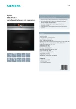 Product informatie SIEMENS oven met magnetron inbouw HN678G4S1