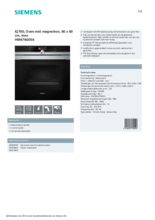 Product informatie SIEMENS oven met magnetron inbouw rvs inbouw HM676G0S6
