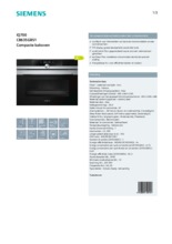 Product informatie SIEMENS oven rvs inbouw CB635GBS1