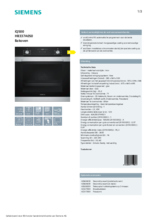Product informatie SIEMENS oven rvs inbouw HB337A0S0