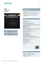 Product informatie SIEMENS oven rvs inbouw HB578A0S0