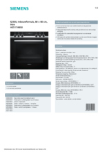 Product informatie SIEMENS oven rvs inbouw HE517ABS0