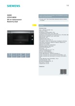 Product informatie SIEMENS oven rvs inbouw HV541ANS0