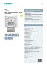 Product informatie SIEMENS side-by-side koelkast inbouw CI36BP01