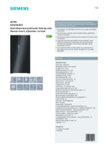 Product informatie SIEMENS side-by-side koelkast zwart KA92NLB35