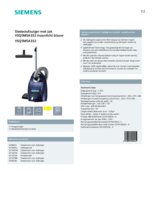 Product informatie SIEMENS stofzuiger blauw VSQ5MSA332