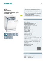 Product informatie SIEMENS vaatwasser SN215W02AE