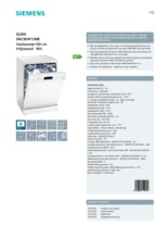 Product informatie SIEMENS vaatwasser SN236W13ME