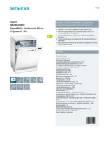 Product informatie SIEMENS vaatwasser SN24D204EU