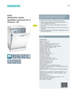 Product informatie SIEMENS vaatwasser SN24D207EU