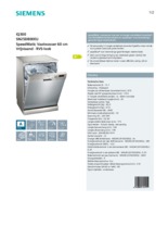 Product informatie SIEMENS vaatwasser SN25D800EU