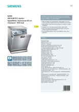 Product informatie SIEMENS vaatwasser SN25L801EU
