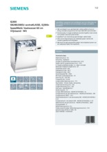 Product informatie SIEMENS vaatwasser SN28D200EU
