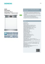 Product informatie SIEMENS vaatwasser inbouw SN535S00CE