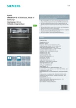 Product informatie SIEMENS vaatwasser inbouw SN658X04TE