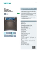 Product informatie SIEMENS vaatwasser inbouw SN678X36TE