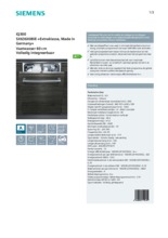 Product informatie SIEMENS vaatwasser inbouw SX636X08IE