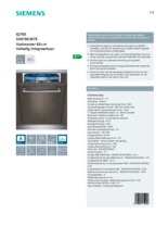 Product informatie SIEMENS vaatwasser inbouw SX678X36TE