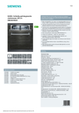 Product informatie SIEMENS vaatwasser inbouw SN636X00JE