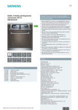 Product informatie SIEMENS vaatwasser inbouw SN636X03JE