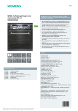 Product informatie SIEMENS vaatwasser inbouw SN658X04UE