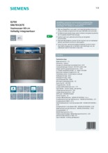 Product informatie SIEMENS vaatwasser inbouw SN678X26TE