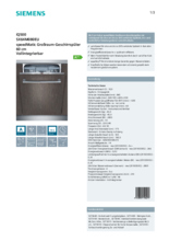 Product informatie SIEMENS vaatwasser inbouw SX64M080EU